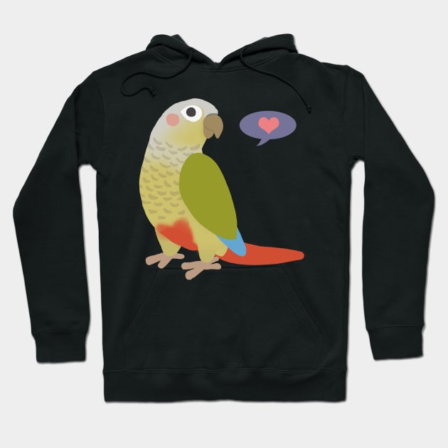 Cinnamon Green Cheek Conure Hoodie by Psitta